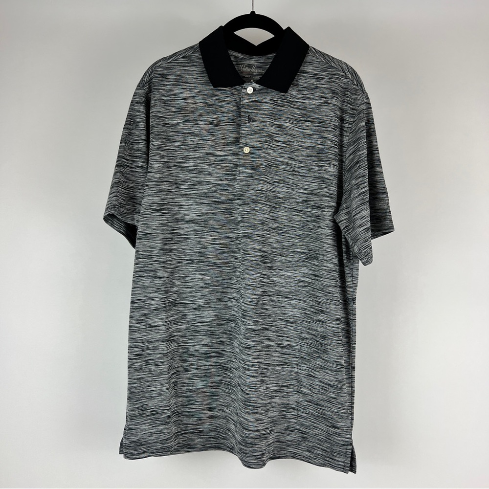 Walter Hagen Gray and Black Performance Polo Shirt